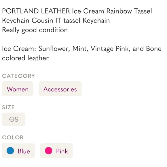 Portland Leather Goods Multicolor Tassel Keychain Icecream.cousin It Tassel - Picture 2 of 2